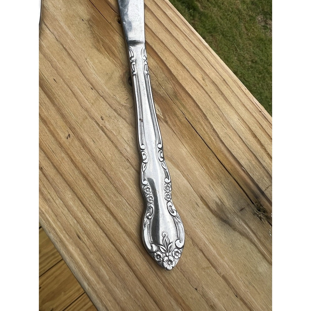 One Dinner Knife - Imperial Stainless Flatware Korea. Fleurette Pattern